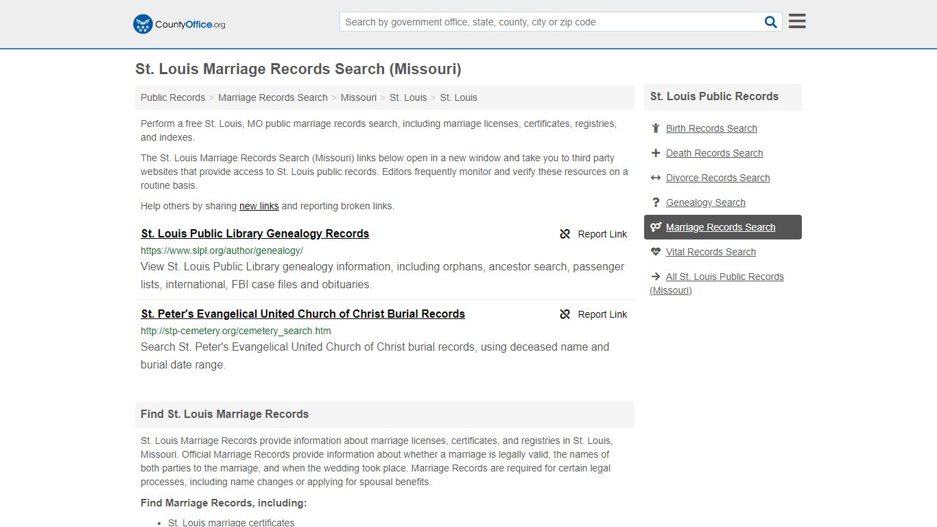 Marriage Records Search - St. Louis, MO (Marriage Licenses ...